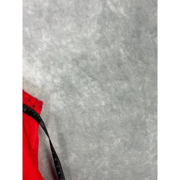 Free People Red‎ Embroidered Eyelet Tie Front Sleeveless Top Blouse Vest M - Picture 6 of 9